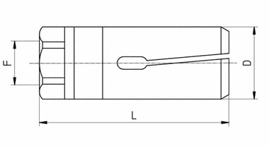 Steel collet - LEFT thread  disegno